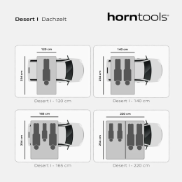 Horntools Dachzelt Desert 165cm / Ohne Vorzelt