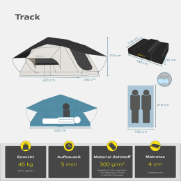 Horntools Dachzelt Dachzelt Track 130 cm / Mit Vorzelt