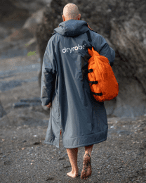 dryrobe Advance Poncho Long Sleeve Dark Grey Orange