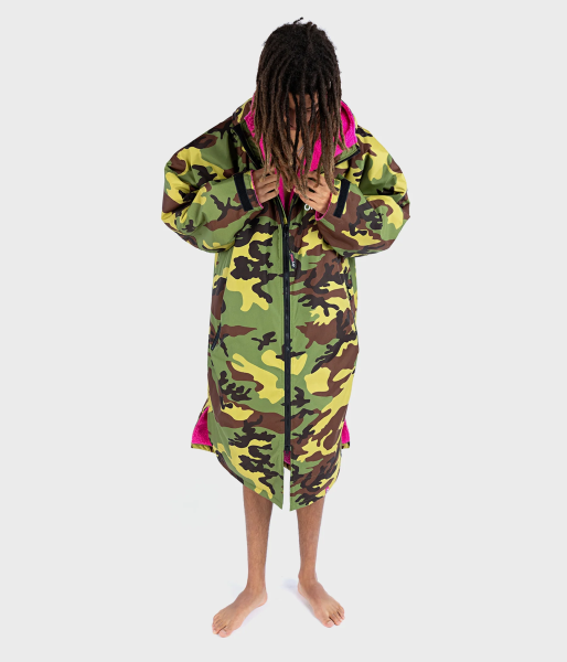 dryrobe Advance Poncho Long Sleeve Camo Pink Black