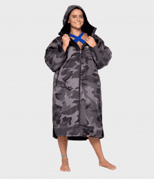 dryrobe Advance Poncho Long Sleeve Black Camo Black