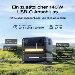 EcoFlow Powerstation River 3 Max mit Zusatzakku 600 W (X-Boost 1200 W)