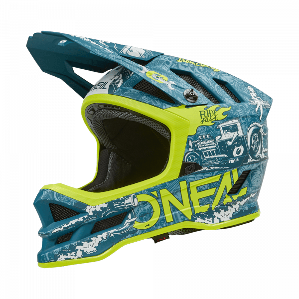 O'NEAL BLADE Polyacrylite Helm HR V.23 Teal/Neon Yellow