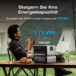 EcoFlow Powerstation River 3 Max mit Zusatzakku 600 W (X-Boost 1200 W)