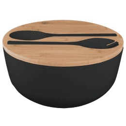 Brunner Greenkick Salatschüssel mit Besteck Ø25 cm schwarz