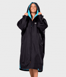 dryrobe Advance Poncho Long Sleeve Black Blue