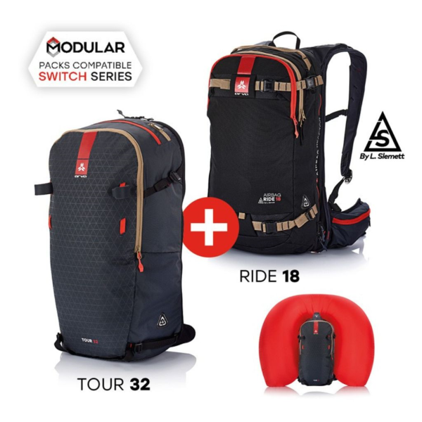 ARVA Airbagrucksack Switch Mixed-Paket (Ride 18 + Tour 32)
