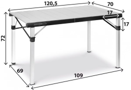 Brunner Titanium Quadra Compack 6 Campingtisch, 146x70xH72,5cm