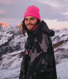 dryrobe Advance Poncho Long Sleeve Black Camo Pink