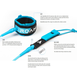 ROAM Surfboard Leash Premium 8.0 244cm 7mm Grün