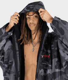 dryrobe Advance Poncho Long Sleeve Black Camo Black