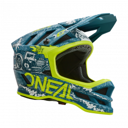 O'NEAL BLADE Polyacrylite Helm HR V.23 Teal/Neon Yellow