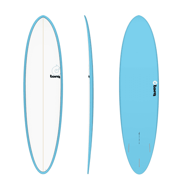 Surfboard TORQ Epoxy TET 7.4 V+ Funboard Blue Pinline