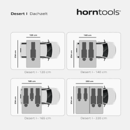 Horntools Dachzelt Desert 165cm / Mit Vorzelt