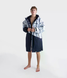 DRYROBE Advance Long Sleeve Batik Blau – wasserdichter Unisex Outdoor-Umkleidemantel