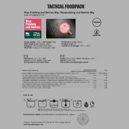 Tactical Foodpack Frühstück Reispudding mit Beeren