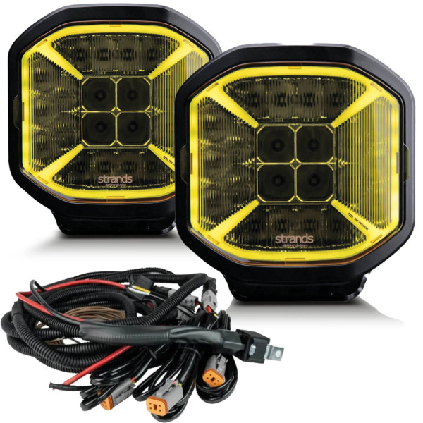 Strands Set: 2x Strands Siberia X 7" Fernscheinwerfer mit Kabelkit