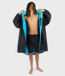 dryrobe Advance Poncho Long Sleeve Black Blue Camo