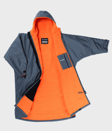 dryrobe Advance Poncho Long Sleeve Dark Grey Orange