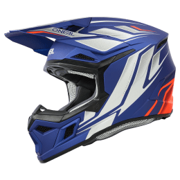 O'NEAL 3SRS MX Motocross Helm V24 Vertical Blue/White/Red