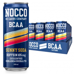 Nocco BCAA Drink 24 x 330 ml Dose (Pfandartikel), Sunny Soda