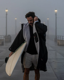 dryrobe Advance Poncho Long Sleeve Black Grey