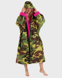 dryrobe Advance Poncho Long Sleeve Camo Pink Black